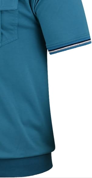 Polo Shirts Herren Kurzarm, Blousonshirts, Gestreifte Polohemden mit Brusttasche aus Baumwoll-Mix (M bis 3XL)