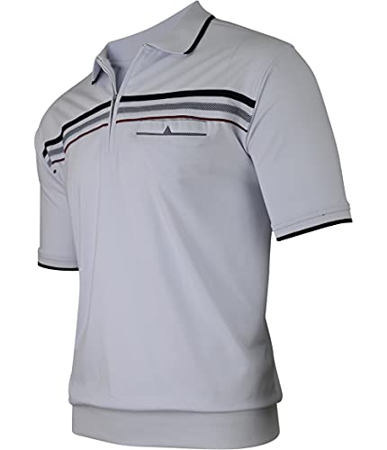 Herren Poloshirt Kurzarm, Polohemd, Gestreifte Blousonshirt mit Brusttasche aus Baumwoll-Mix (M bis 3XL)