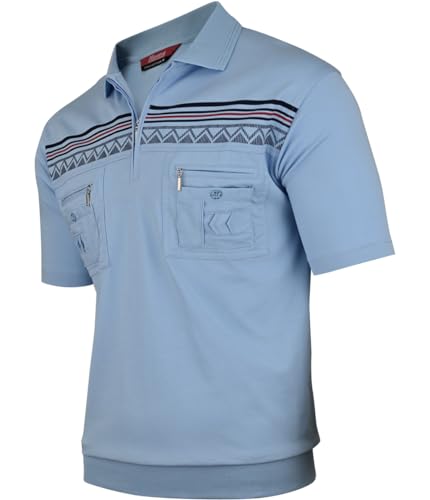 Soltice Poloshirts Herren Kurzarm, Gestreifte Polohemden mit Brusttasche, Blousonshirts aus Baumwoll-Mix (M bis 3XL)