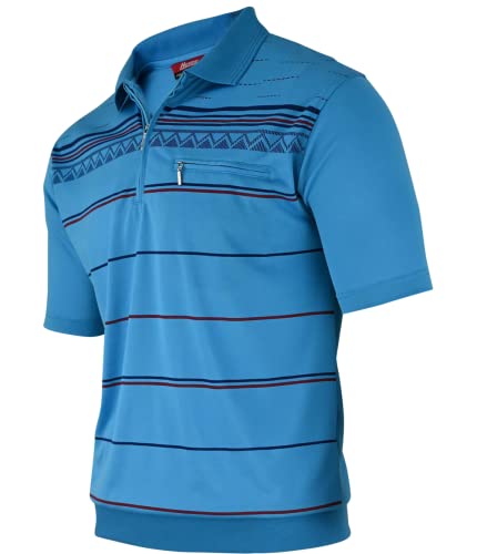 Soltice Poloshirts Herren Kurzarm, Gestreifte Polohemden mit Brusttasche, Blousonshirts aus Baumwoll-Mix (M bis 3XL)