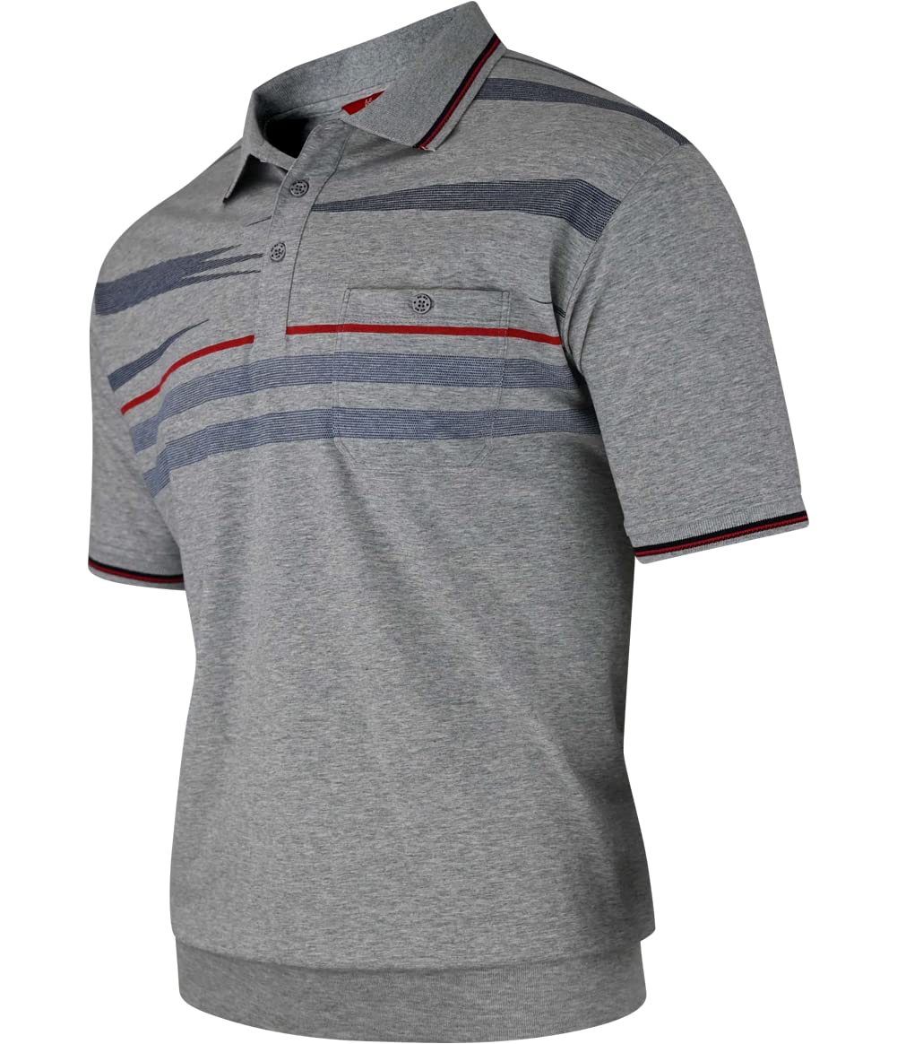 Soltice Herren Poloshirts Kurzarm, Gestreift mit Brusttasche, Polohemden, Blousonshirts aus Baumwoll-Mix (M bis 3XL)