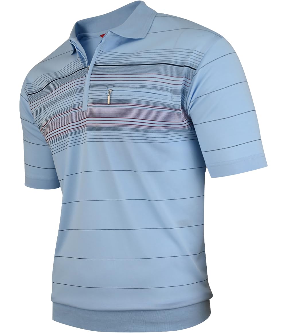 Soltice Herren Poloshirts Kurzarm, Gestreift mit Brusttasche, Polohemden, Blousonshirts aus Baumwoll-Mix (M bis 3XL)